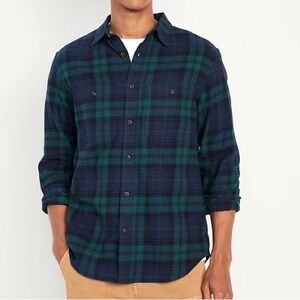 Old Navy Men’s Plaid Button Down Shirt, Regular Fit, XL